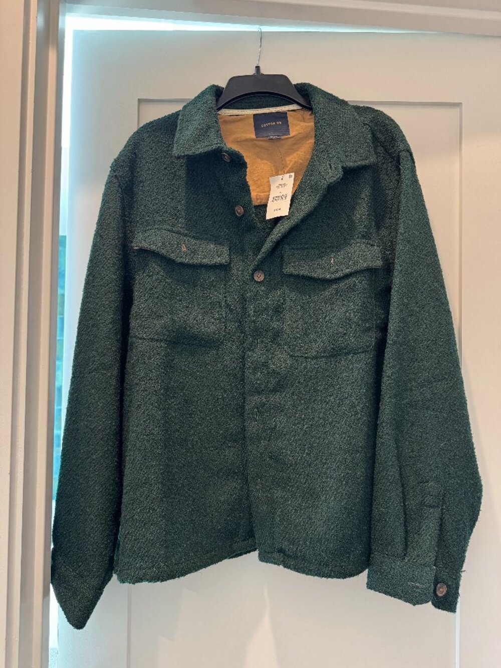 Textured Green Overshirt boucle